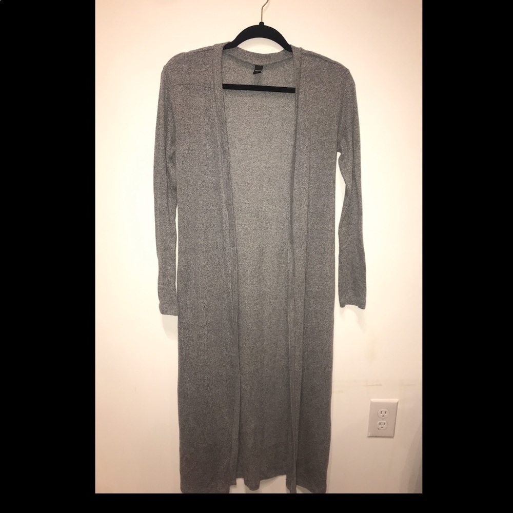 Gray long cardigan